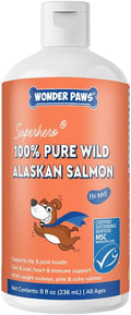 Premium Wild Alaskan Salmon Oil for Dogs – MSC Certified Wild Alaskan Fish Oil for Skin & Coat, Hip & Joints, Allergies & Itchy Skin- Omega 3 Fish Oil for Dogs with Sockeye Salmon Oil (8oz)