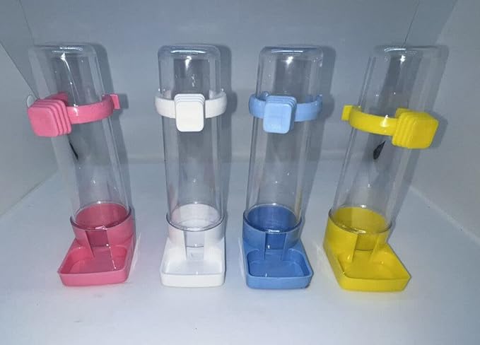 3 Pcs Bird Automatic Water Feeder Parakeet Budgie Aviary 4 oz 100 ml Tube Feeders Gravity Food Dispensers Set of 3 Parrot, Parrotlet, Small Pets Durable, Reusable, Bird Cage Feeders