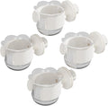 2pcs/4pcs PET Bird Bowls with Clamp, Bird Cage Feeder, Durable Water Bowl, Feeding Cups, Water Feeder for Cockatiel, Parakeet, Macaw, Finches, Lovebirds, Small Animals Gray (White, 4pcs)