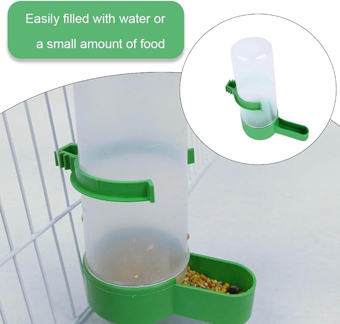 4 Pcs Bird Water Feeders Automatic Bird Drinkers Hanging Bird Water Dispensers for Cage Budgie Cockatiel Canary Lovebirds and Small and Medium Parrots