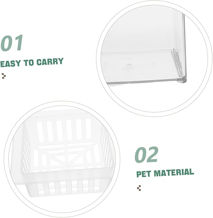 Balacoo Clear Plastic Fish Breeding Box Lightweight Hydroponic Aquarium Planter with Desktop Plant Basket for Betta Fish Terrarium and Tank Decoration Office