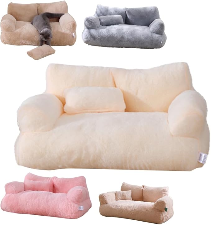Cat Sofa Bed Pets Cute Couch,Medium Dog, Large Cat Sofa Pet Bed cat Supplies for Indoor (Off-White, X-Large)