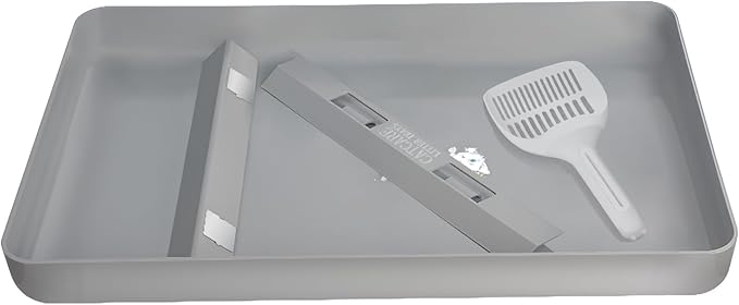 Cat Litter Box Tray Compatible with Petsafe Scoop-Free- Odor & Stain-Resistant, Easy Disassembly - Includes Free Scoop for Cat Litter Boxes Plastic