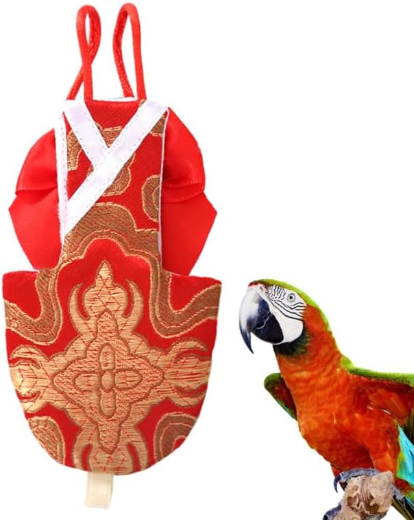 ERINGOGO Parrot Diaper Lightweight Bird Pant with Bowknot Pet Flying Suit Clothes for Cockatiel Parakeet Pigeon Easy to Wear and Clean