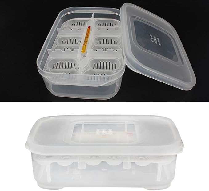 Angoily 2pcs Box Aquarium Breeder Box Incubator for Snakes Lizards Egg Tray Easy to Clean Random Color