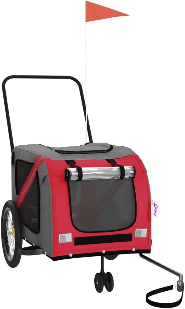 Pet Bike Trailer for Small Dogs, Durable Oxford Fabric with Weatherproof & Scratch-Resistant Design, Zippered Doors and Mesh Windows for Safe Outdoor Rides