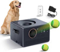 VKL Automatic Dog Ball Launcher Pro & Tennis Ball Thrower with Remote Control, Display Screen,10/20/28ft Distances, Dual Storage, Auto-Stop on Obstacle for Medium/Large Dogs