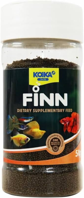 KOIKA FINN Probiotic Fish Food Pellets for Ornamental Fish, 43% Protein with Bacillus Probiotics, Supports Digestion and Immune Health for Daily Feeding (50g, Ornamental Fish - 0.4mm Pellets)