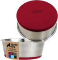 GORILLA GRIP Dog Bowls, Heavy Duty 304 Stainless Steel, Holds 6 Cups Each (48 fl oz) Food and Water Bowl for Feeding Dogs and Cats, Dishwasher Safe, Rust Resistant, BPA Free Rubber Base Set of 2 Red