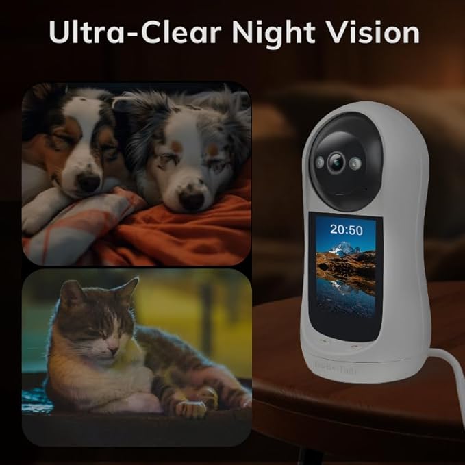 Pet Camera for Dogs Cats - 5MP 1080P Indoor Smart Camera with 360° Vision, Motion Tracking, 2-Way Audio, Human Detection & 32ft Night Vision for Baby and Pet Monitor