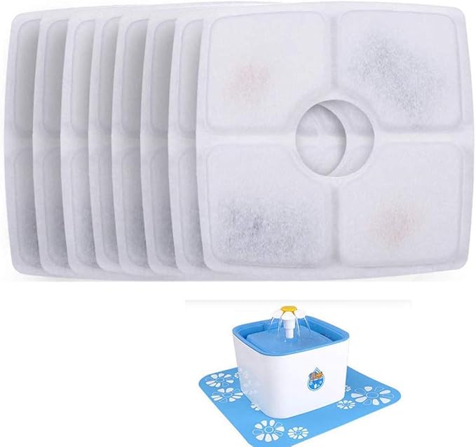 Cat Water Fountain Filters, 8 Packs Filter for Automatic Cat Water Filter, Carbon Replacement Filter for 84oz/2.5L Pet Water Fountain, Dog Water Dispensers