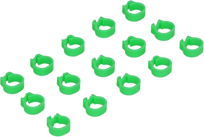 Fydun 100PCS S Leg Rings, 8mm Pigeons Identification Poultry Plastic Bird Foot Clip Pool Vacuum Hoses Bands No Words SuppliesOrange Health Supplies Band for Identify Orange (Green)