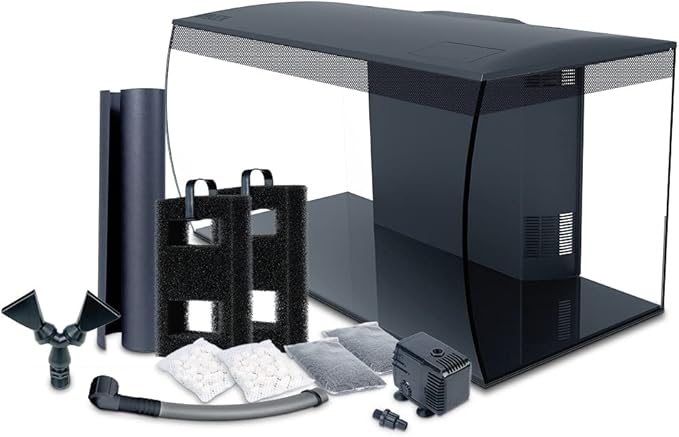 Fluval Flex 32.5 Marine Salt Water Aquarium Kit - Fish Tank for Fish, Coral & More - Comes with LED Lights, Filtration System & More - 32.5" x 15.75" x 15.35" - 123 L, 32.5 Gal. - Black