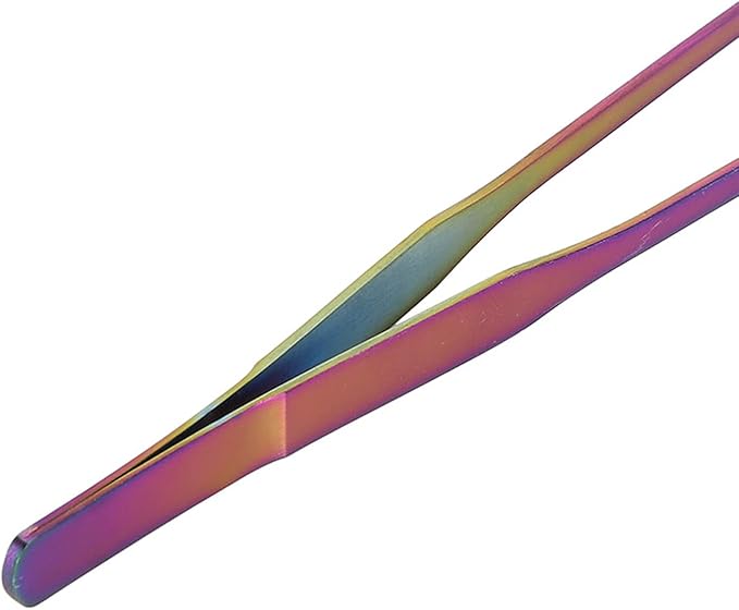 AYNEFY Aquarium Long Planted Feeding Tongs, Stainless Steel Colorful Straight Tweezer Aquarium Plant Maintenance Tools for AquaticPlants 10.6 Inches (27cm Straight Clip)