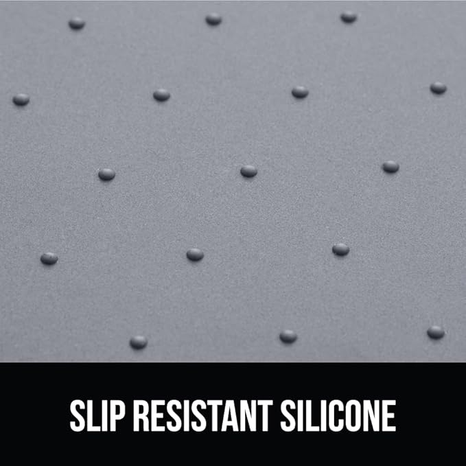 GORILLA GRIP 100% Waterproof Raised Edge BPA Free Silicone Pet Feeding Mat, Dog Cat Food Mats Contain Spills Protects Floors, Placemats for Cats and Dogs Water Bowl, Pets Accessories 28x18 Gray