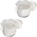 2pcs/4pcs PET Bird Bowls with Clamp, Bird Cage Feeder, Durable Water Bowl, Feeding Cups, Water Feeder for Cockatiel, Parakeet, Macaw, Finches, Lovebirds, Small Animals Gray (White, 2pcs)