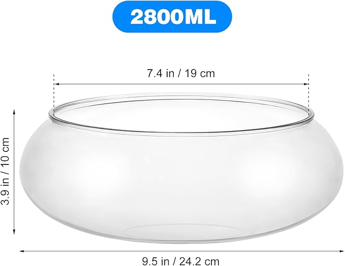 Kisangel Transparent Landscape Fish Tank 9.53 Inch Shallow Aquarium Clear Plastic Desktop Fish Bowl for Goldfish Turtles Home Office Decor