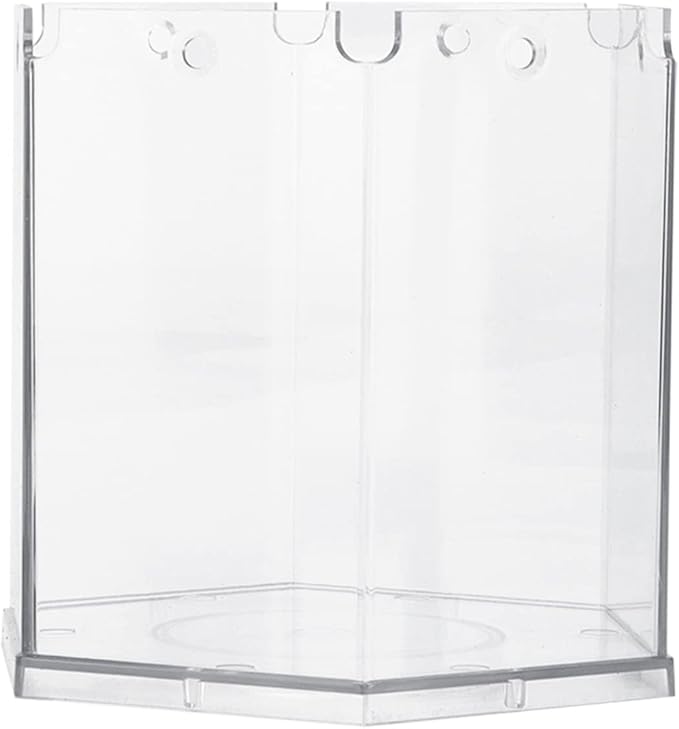Fydun Betta Aquarium S R Kits, Small Fish Hex Shape Superimposable Portable Kits, No Clean Aquariums Mini for Office DecorationBlack Corners Clear Loving Kids Lovers Decoration (Black)