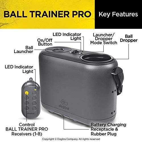 Dogtra Ball Trainer PRO Rechargeable 100-Yard Dual-Function Launcher/Dropper for Immediate Rewarding Training