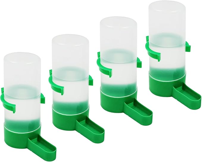 Bird Water Dispenser for Cage, 4pcs Bird Water Bowl 140ml Automatic No Mess Gravity Feeder Bird Watering Supplies for Pet Parrot, Parakeets, Cockatiel, Budgie Lovebirds and Other Birds