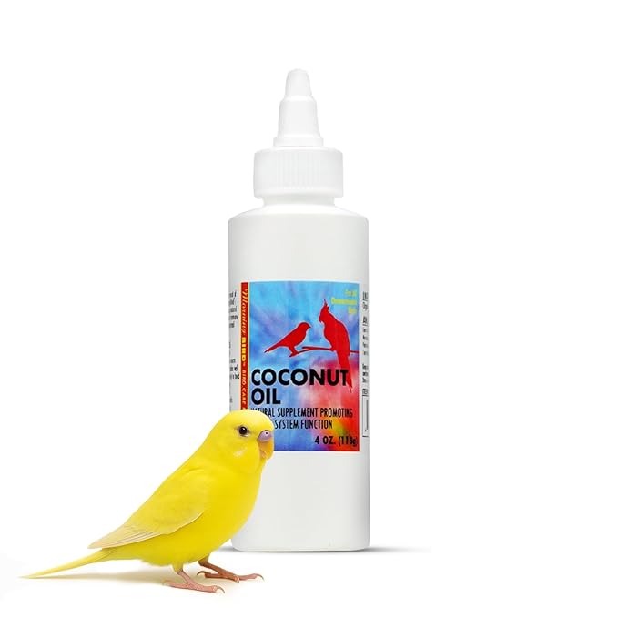 Morning Bird Coconut Oil for Birds 4 oz – Cold Pressed, Organic - Supports Immunity & Digestion – Boosts Energy & Feather Health – Easy to Mix – Safe for All Bird Life Stages