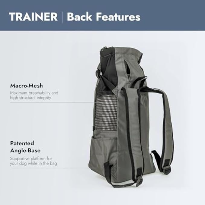 K9 Sport Sack Trainer - Small, Iron Gate - Ideal for Dogs with 13-16” Back Length - Backpack-Style Training Carrier - Meant for Quick, Non-Strenuous Activities