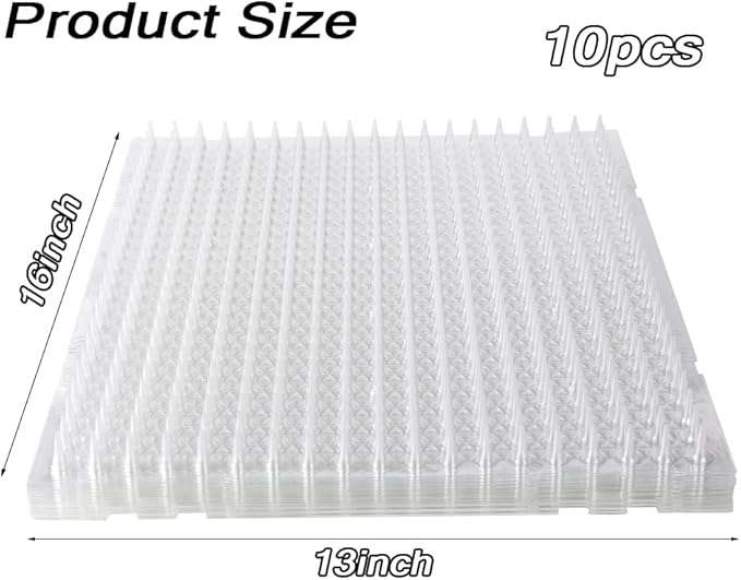 Cat Spike Mat Outdoor Indoor Cat Deterrent Scat Mat Keep Cats/Dogs Off Counter Pet Deterrent Training Mats Plastic Mats with Spikes (18.3 Sq.ft,16" x 13") (10)