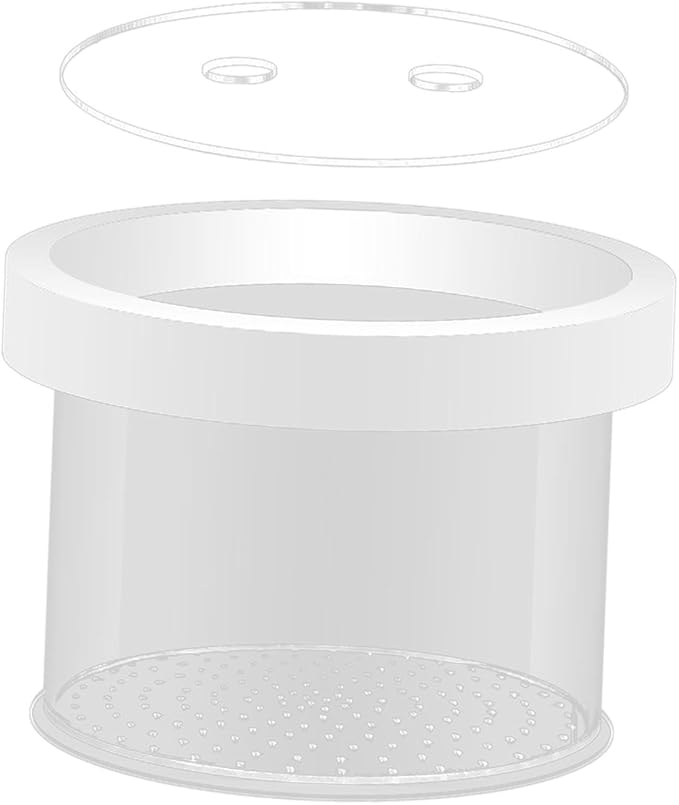 Floating Fish Breeder Box Round Spawning Box Acrylic Fish Isolation Box Hatching Box for Betta Clownfish, Baby Fish Guppy Fry, 15cmx12cm