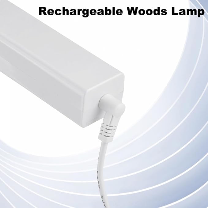Portable Woods Lamp, Professional Woods Lamp Skin Analyzer, Rechargeable Pet Urine Detector, Built-in 3X Magnifying Mirror for Facial Skin Condition Test, w/Light Shield & Pouch