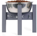 Elevated Dog Bowl Stand,Adjustable Dog Food Stand for 6”-8” Bowls,Single DogBowl Holder 7” Tall for Cats and Small Dogs Grey