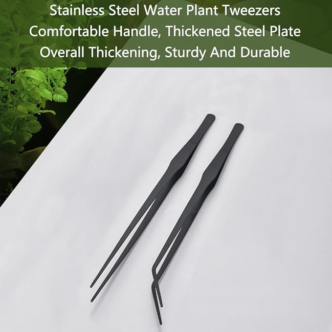 SagaSave Aquarium Tweezers Stainless Steels Feeding Tongs Extra Long 15 inches Aquarium Feeding Tool for Snakes, Lizards, Spiders, Frogs, Scorpions Feeder(Straight Jaw)