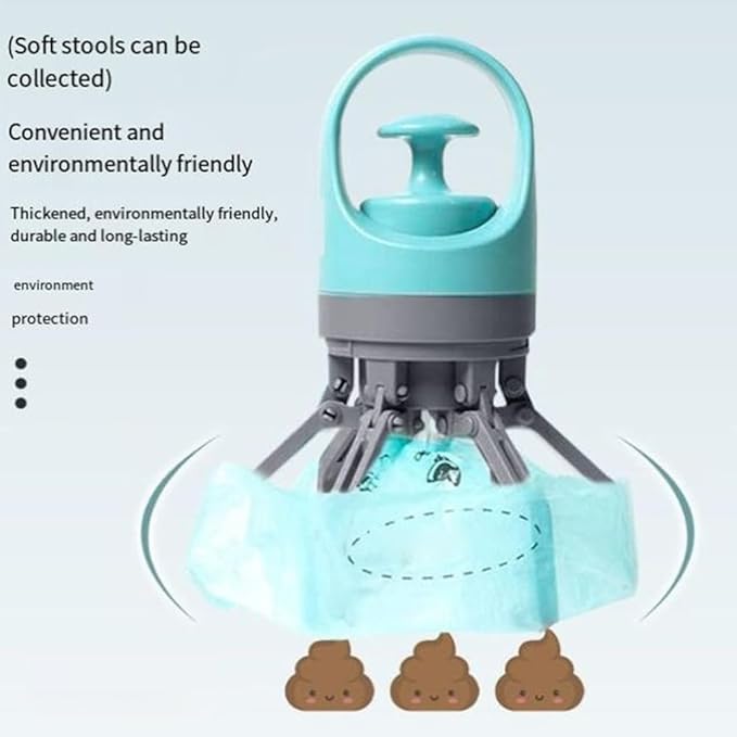Portable Pet Pooper Scooper,Portable Pooper Scooper for Dogs,Portable Poop Scooper with Bags,Pooper Scoopers with Bag Attachment,with 15/60/120 PCS Bag Attachment. (15PCS, Bags)