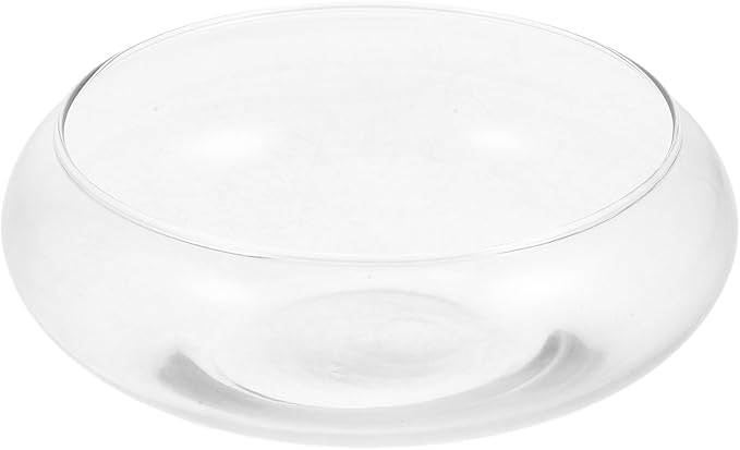 VOSAREA Glass Vase Bowl Glass Fish Bowl Hydroponic Planter Floral Container Clear Bubble Bowl Fish Bowl Aquatic Plant Pot Daffodil Pot for Wedding Event Home Decor (5.89 X5.89X2.36in)