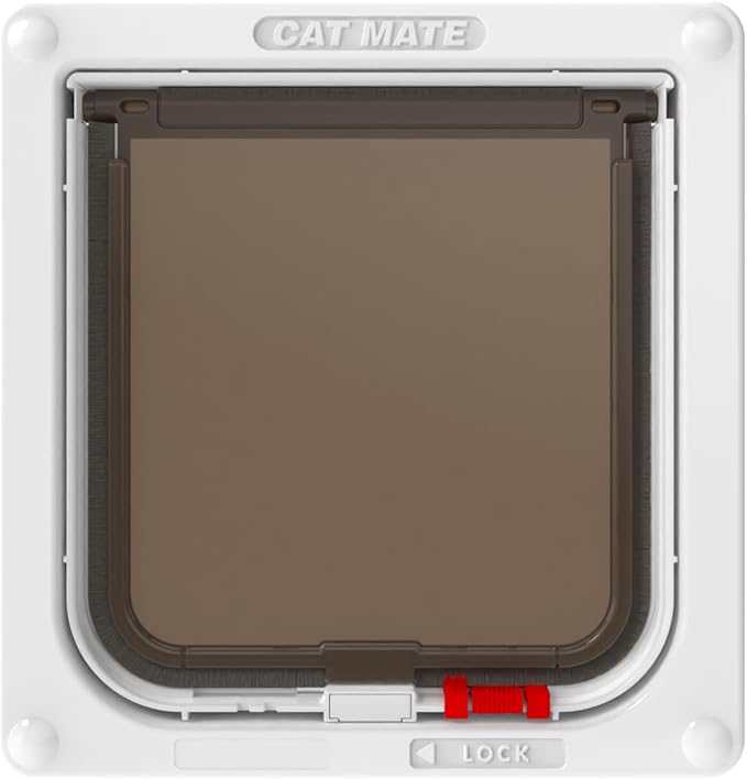Cat Mate 2-Way-Locking Cat Flap (304) - Secure Lockable Door for Small to Medium Sized Cats, Easy to Install and Use, for Screen, UPVC and Wood, White