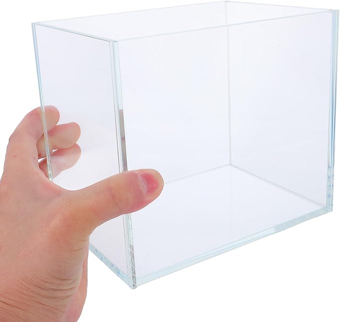 Mini Betta Fish Tank Desktop Aquarium 15x11x13 Cm Ultra- Glass Small Fish Bowl Space-Saving Design for Office