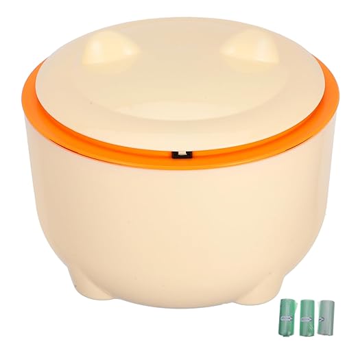 Healifty 1Set Sealed Cat Litter Trash Can with Lid and Trash Bags Versatile Waste Container for Cats and Dogs Easy to Maintain Reusable Litter Box Preventing for Home Use