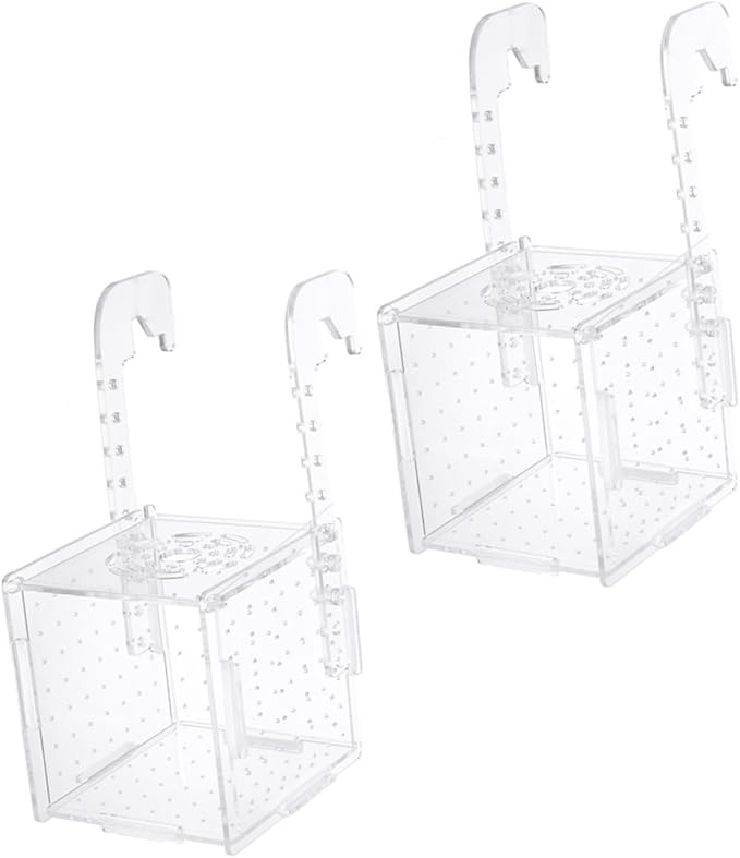 2pcs Fish Hatching Boxes for Aquarium Multifunctional Fish Isolation and Breeding Tanks Efficient Water Flow Easy to Clean