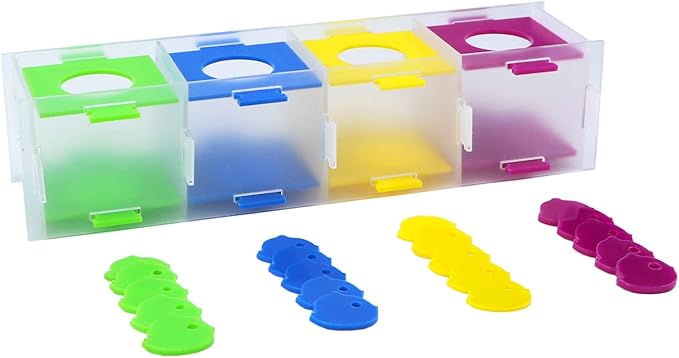 Litewoo Bird Intelligence Training Toy Color Separation Coin Box Education Interactive Playing Puzzle Toy for African Grey Parakeet Cockatiel Cockatoo Finch Canary Budgie Conure Lovebird Amazon