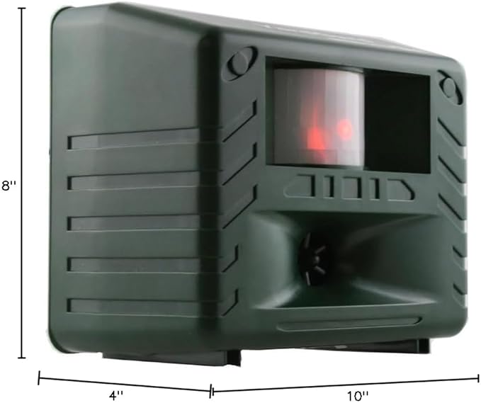 Bird-X Yard Gard, Electronic and Ultrasonic Animal Stopper Device with Motion-Sensor, Easy to Install, Covers up to 4,000 sq. ft., 15-25 kHz Frequency, 6.75" x 5.5" x 3.5"