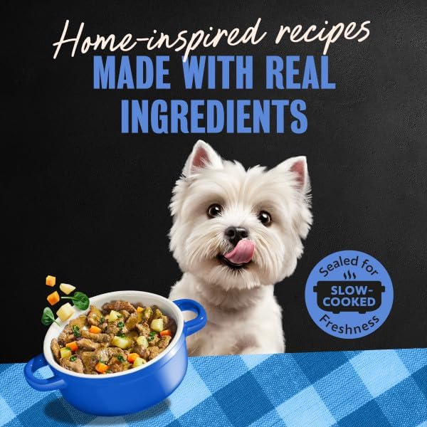 Cesar Home Delights Adult Wet Dog Food, Pot Roast with Spring Vegetables, Beef Stew, Turkey, Green Beans, & Potatoes, and Hearty Chicken & Noodle Dinner in Sauce Variety Pack, 3.5 oz. 24 Count
