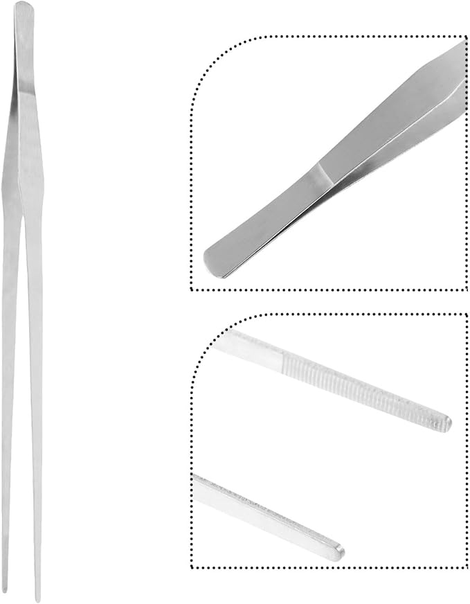 NOLITOY Aquarium Straight Tweezers Tool for Plant Care and Gravel Cleaning Aquatic Plant Tongs for Fish Feeding and Maintenance
