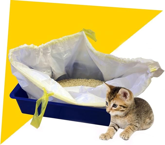 BESPORTBLE 7pcs Adjustable Cat Litter Bags Pet Supplies for Easy Cleanup Drawstring Design for Convenient Travel and Waste Disposal