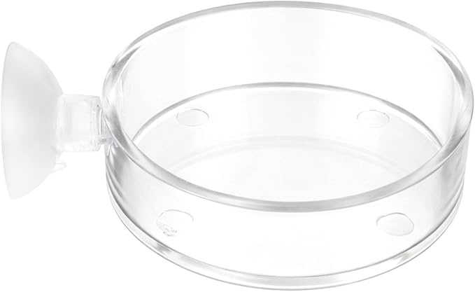 Fish Tank Feeder Dish with Suction Cup, Transparent Acrylic Aquarium Shrimp Feeder Dish with Suction Cup for Shrimp Fish and Aquatic Pets Aquarium Tanks Feeding