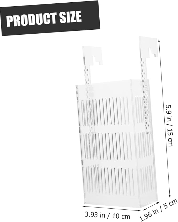 BESPORTBLE Acrylic Fish Breeding Box for Betta Fish Tank Mini Isolated Hatchery Divider for Shrimp and Fry Hanging Aquarium Nursery Planting Holes