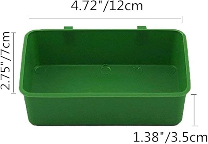 Bird Seed Food Feeding Cups Plastic Hanging Bowl for Poultry Parrot Pigeon Parakeet Budgie Cage (4.72inch)