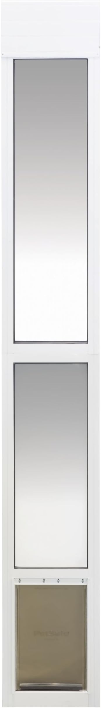 PetSafe 2-Piece Sliding Glass Pet Door - No-Cut DIY Install Doggy Door for Renters - Aluminum Frame - Adjustable Height 75 7/8" to 81" - Ideal for Medium Dogs Up to 40 lbs