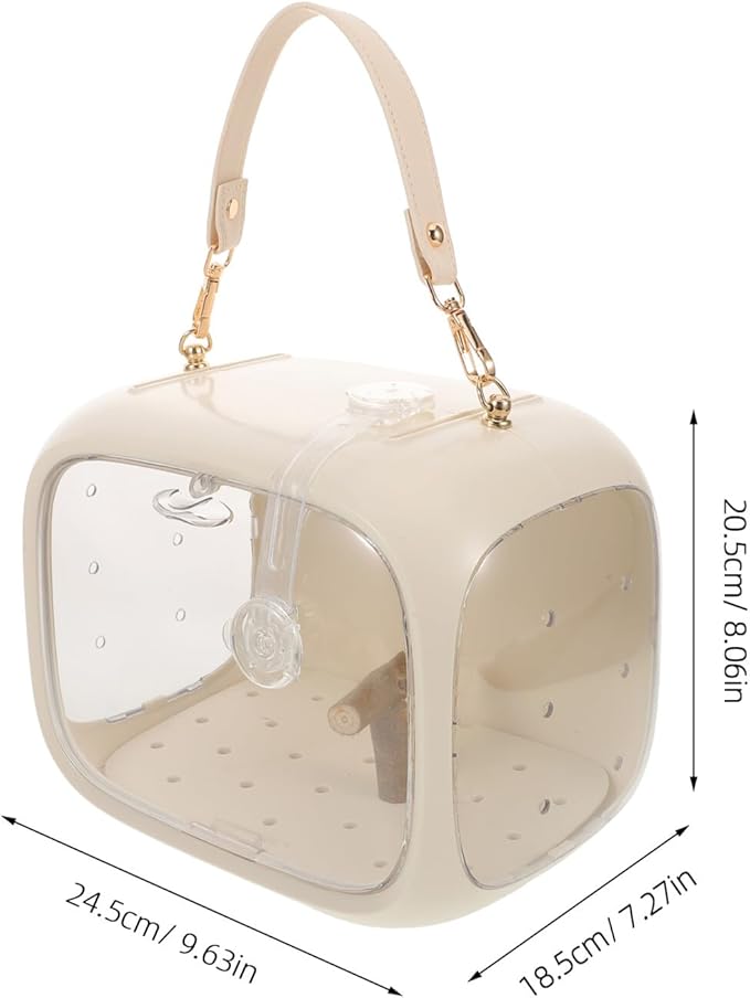 Parakeet Travel Cage Portable Bird Carrier with Adjustable Strap and Standing Perch Breathable Small Pet Bird Travel Case for Outdoor Transport