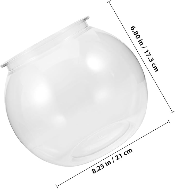 Plastic Goldfish Tank Desktop Aquarium Fish Bowl Portable Large Round Fish Bowl for Home Decor and Office Use