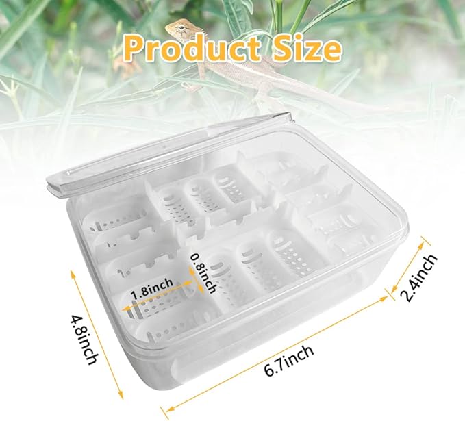 16-Grid Reptile Breeding Box - Professional Plastic Incubator for Gecko, Lizard & Mane Hatching