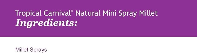 F.M. Brown's Tropical Carnival Natural Mini Spray Millet Foraging Treat for Canaries, Finches, Parakeets, Cockatiels, and Parrots, 4-oz Bag - USA Grown and Harvested